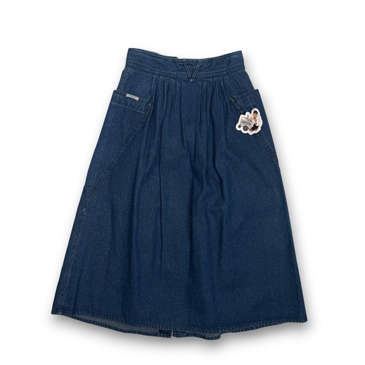 VTG Zena Pleated Denim Maxi Skirt 25" S