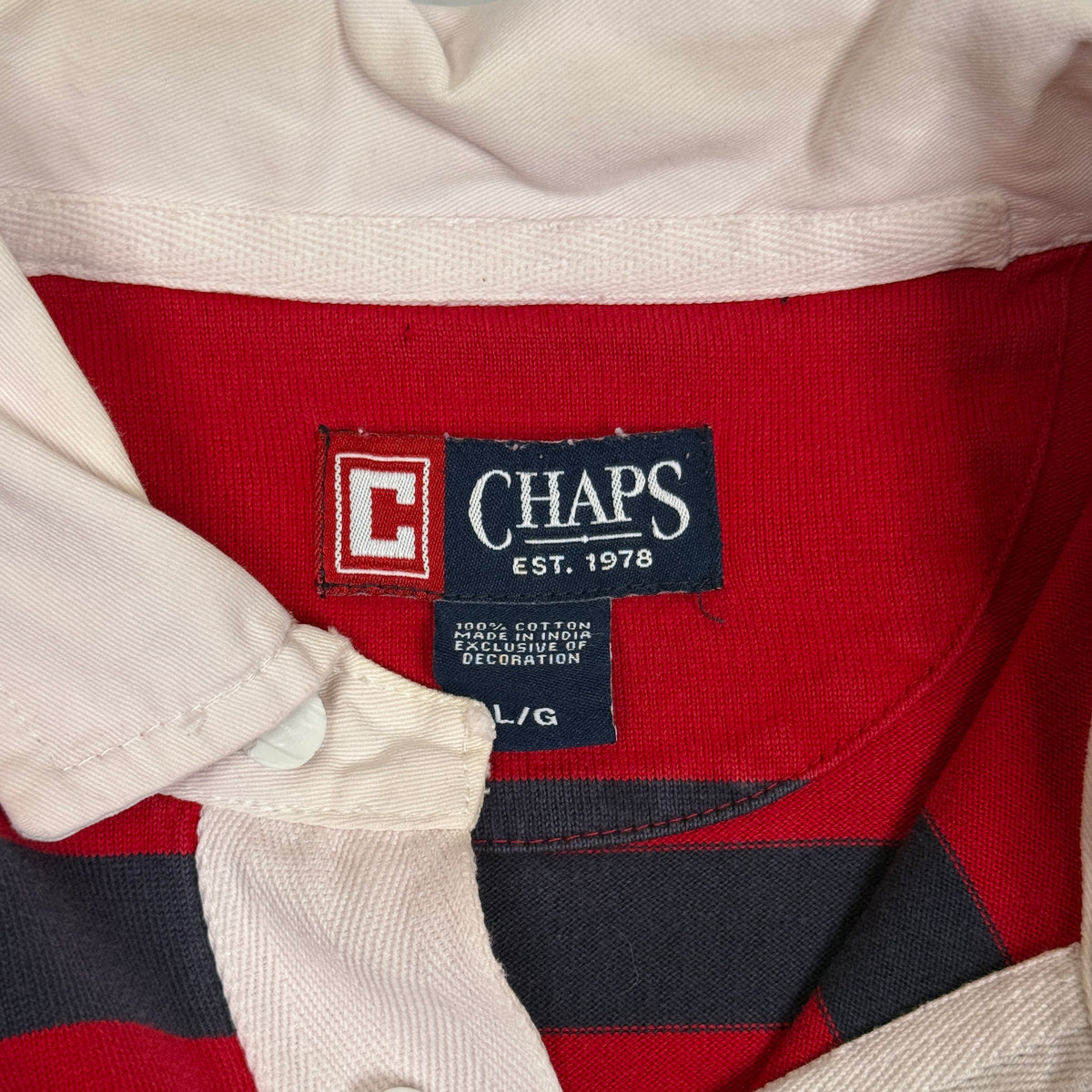 VTG Chaps Striped Rugby Polo L