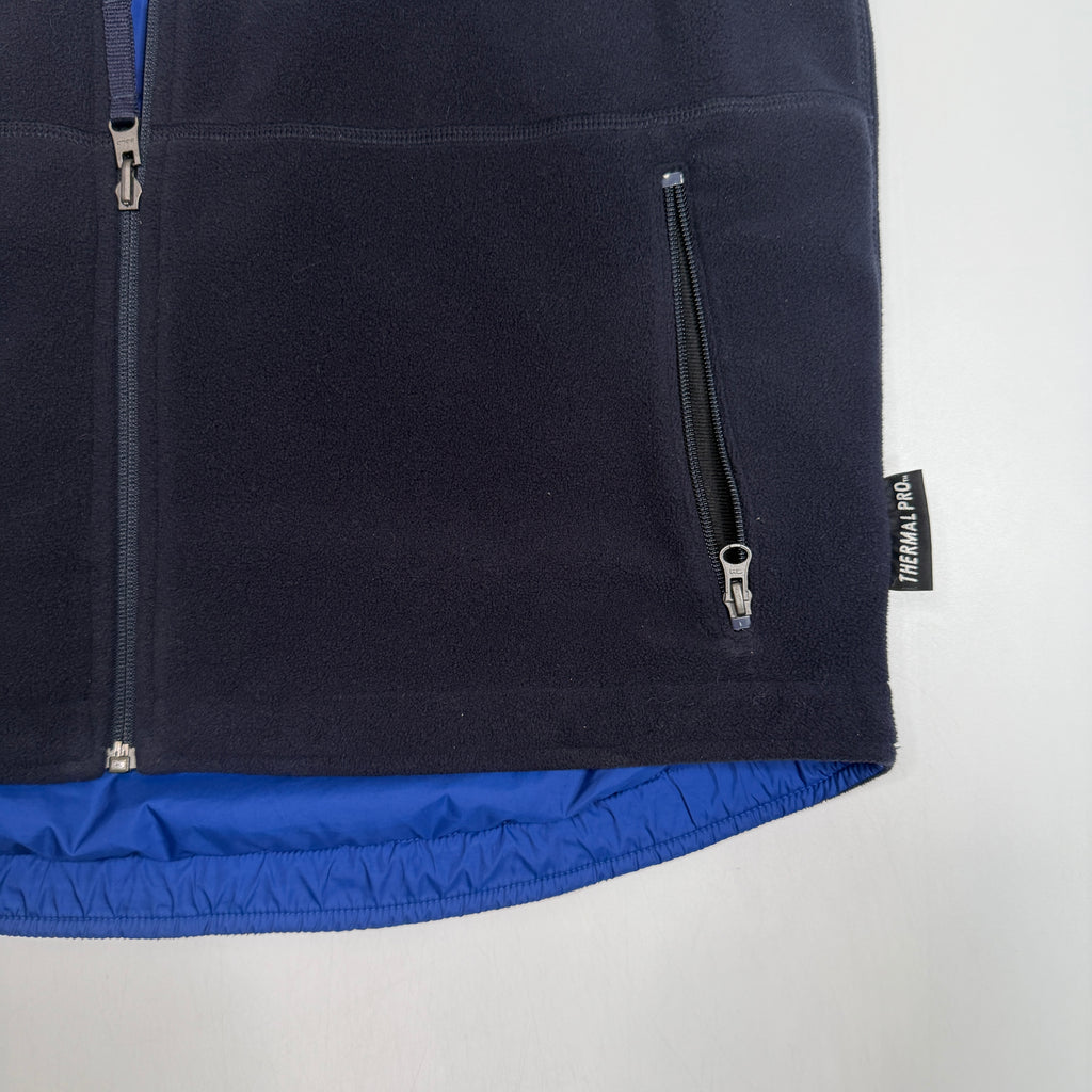 VTG Polo Sport Polartec Fleece Reversible Vest L Blue