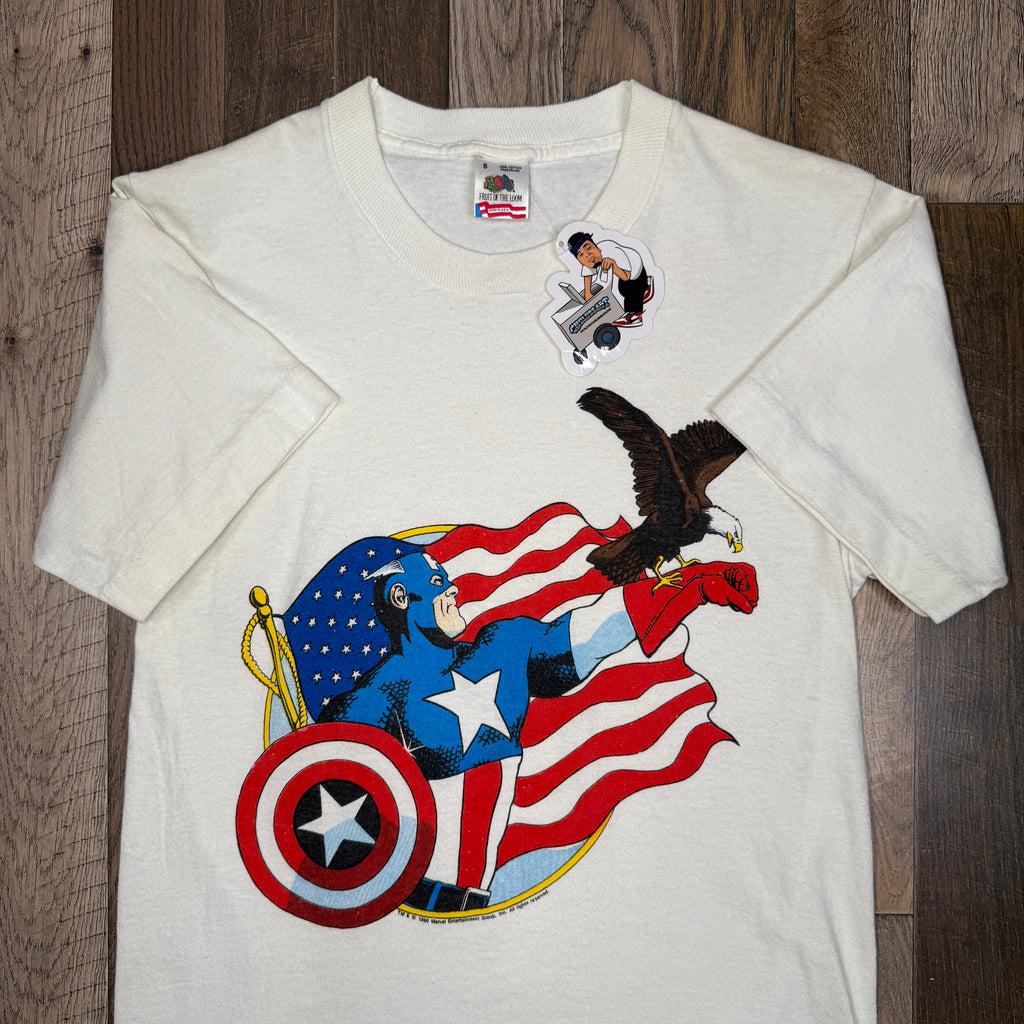 VTG 1990 Marvel Captain America T Shirt S