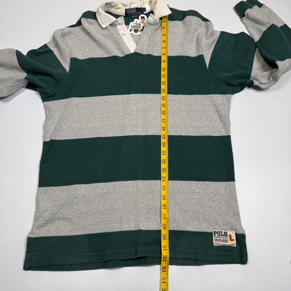 VTG Polo Ralph Lauren Colorblock Striped Rugby Polo L