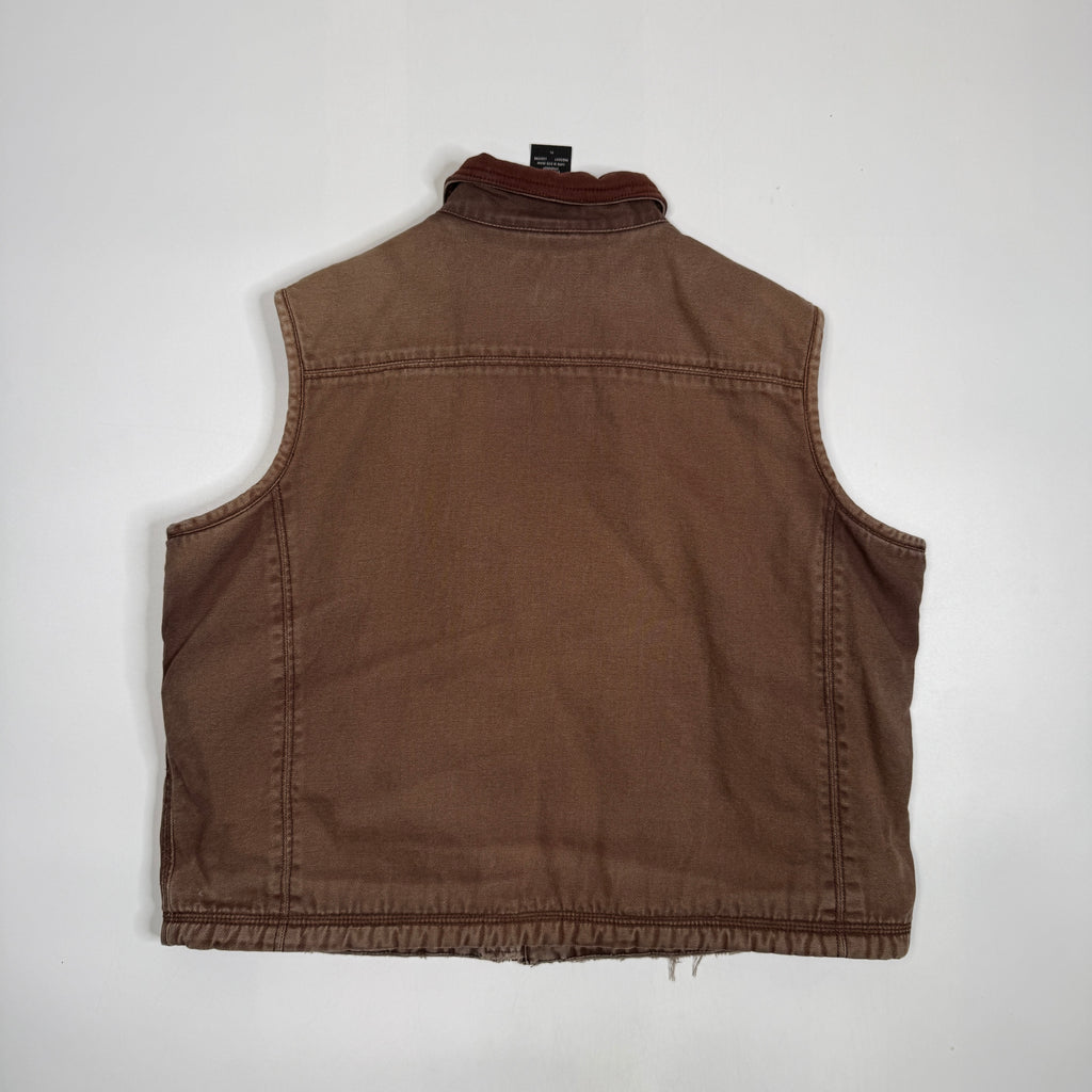 Dickies Distressed Sherpa Lined Vest S Brown