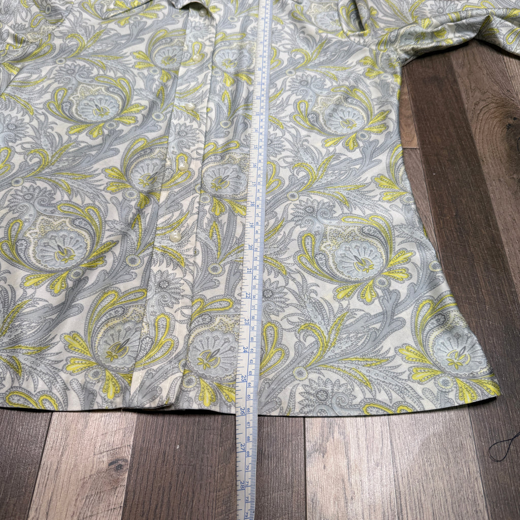 VTG Paisley Dagger Collar L/S Button Up Blouse M