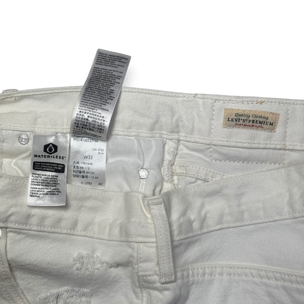 501 Premium Levis Shorts 33" M/L White