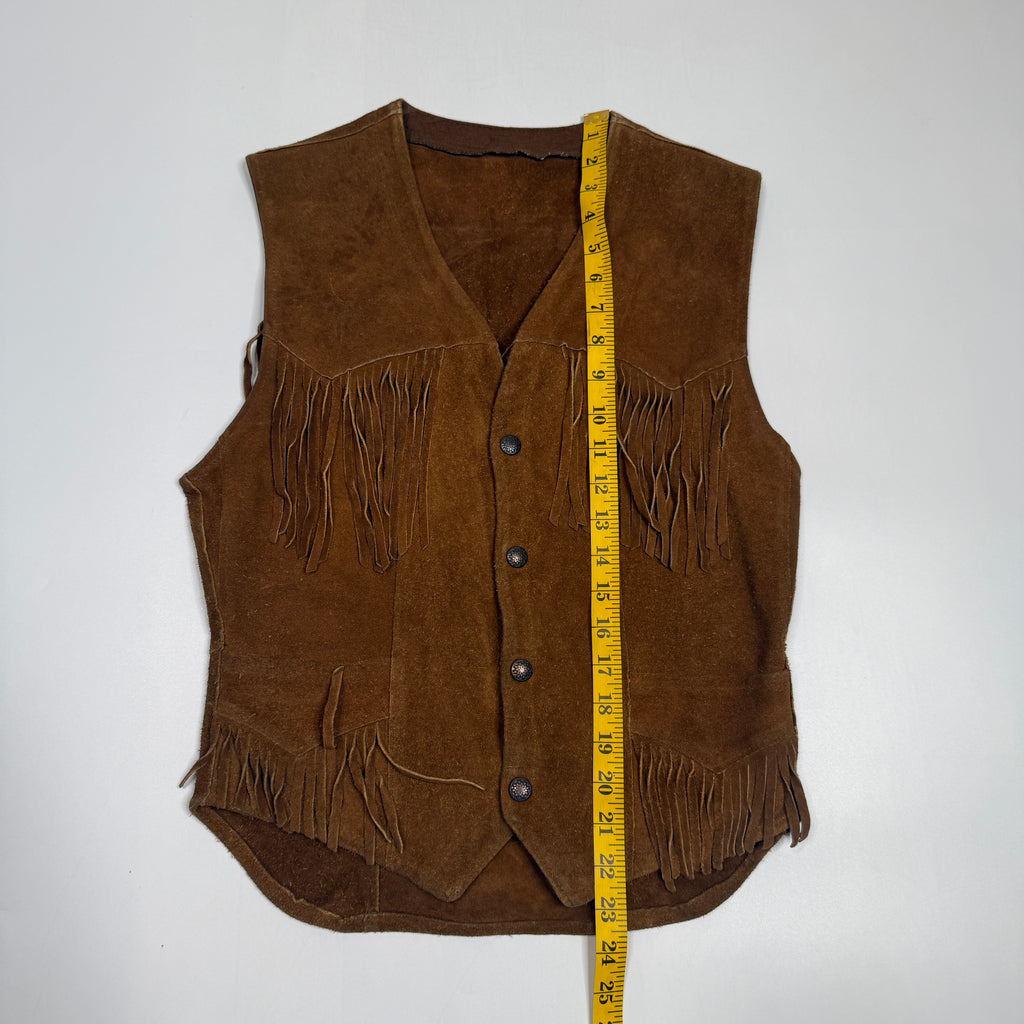 VTG Pioneer Wear Western Fringe Leather Vest