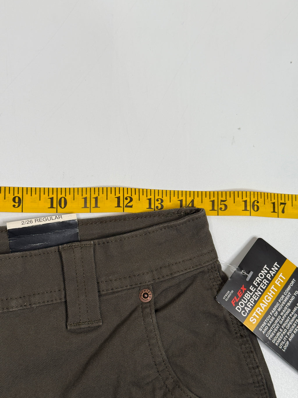 NWT Dickies Double Front Carpenter Straight Fit Pants 28" S Olive