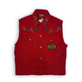 VTG Ski Wear Floral embroidered Vest S Red
