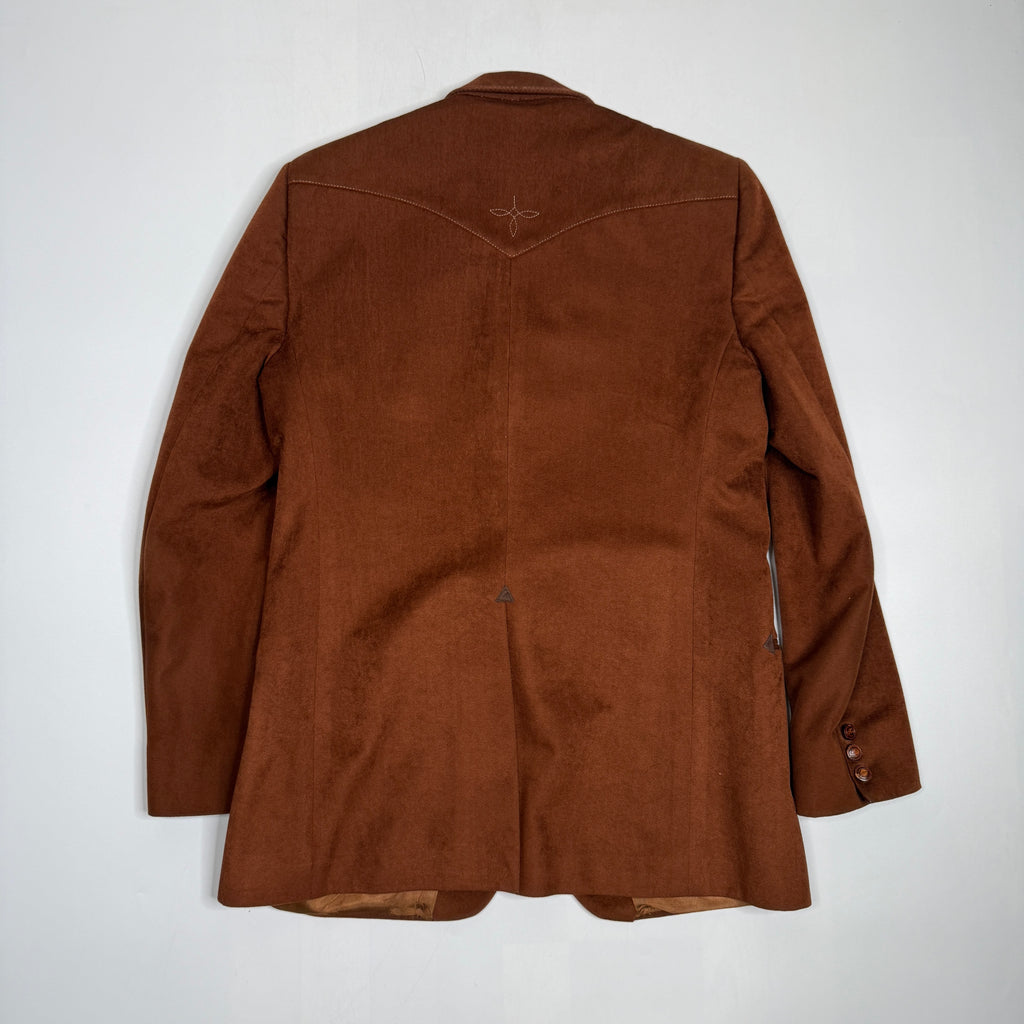 VTG Stetson Western Blazer Embroidered Cowboy L Brown