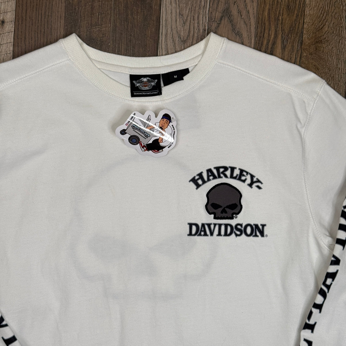 Harley Davidson Embroidered Skull L/S T Shirt M