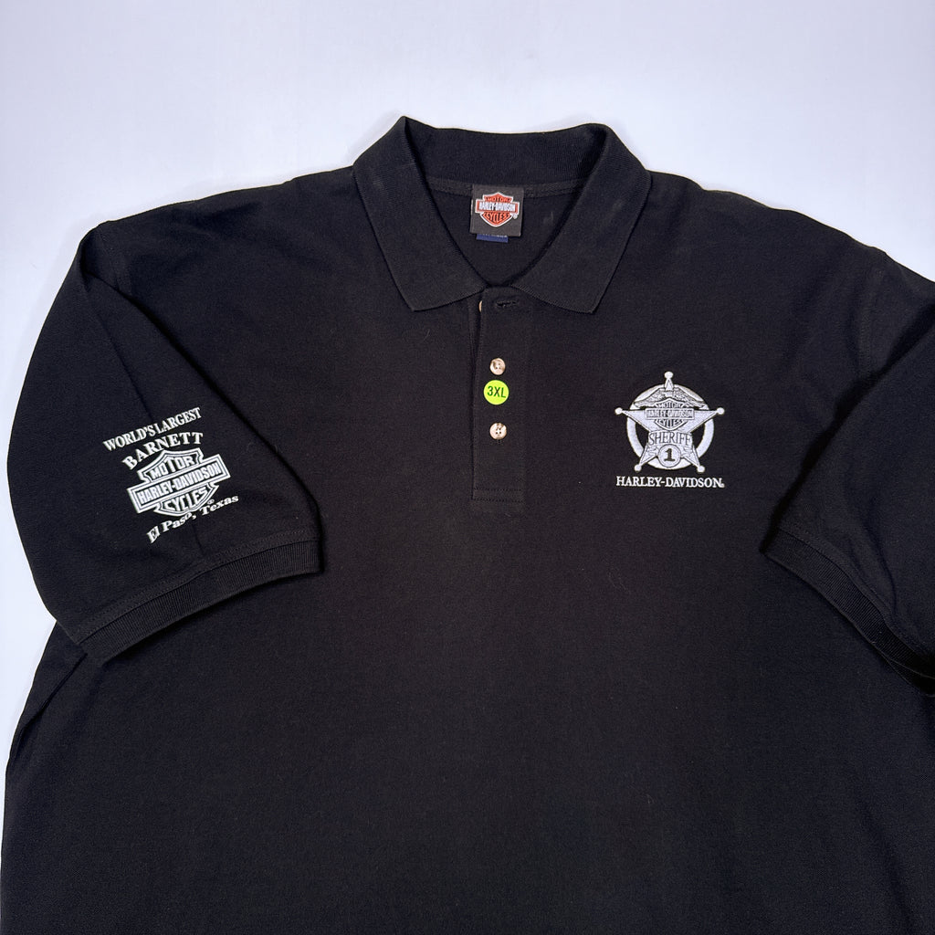 NWOT Harley Davidson Police 1 Embroidered Polo Shirt 3XL Black