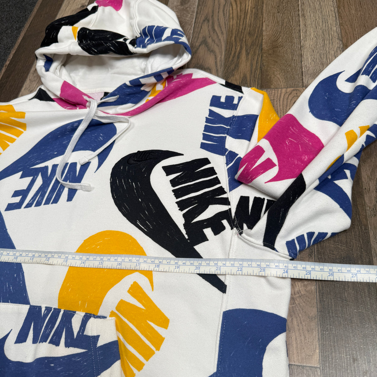 Nike Multi Color Check Hoodie L