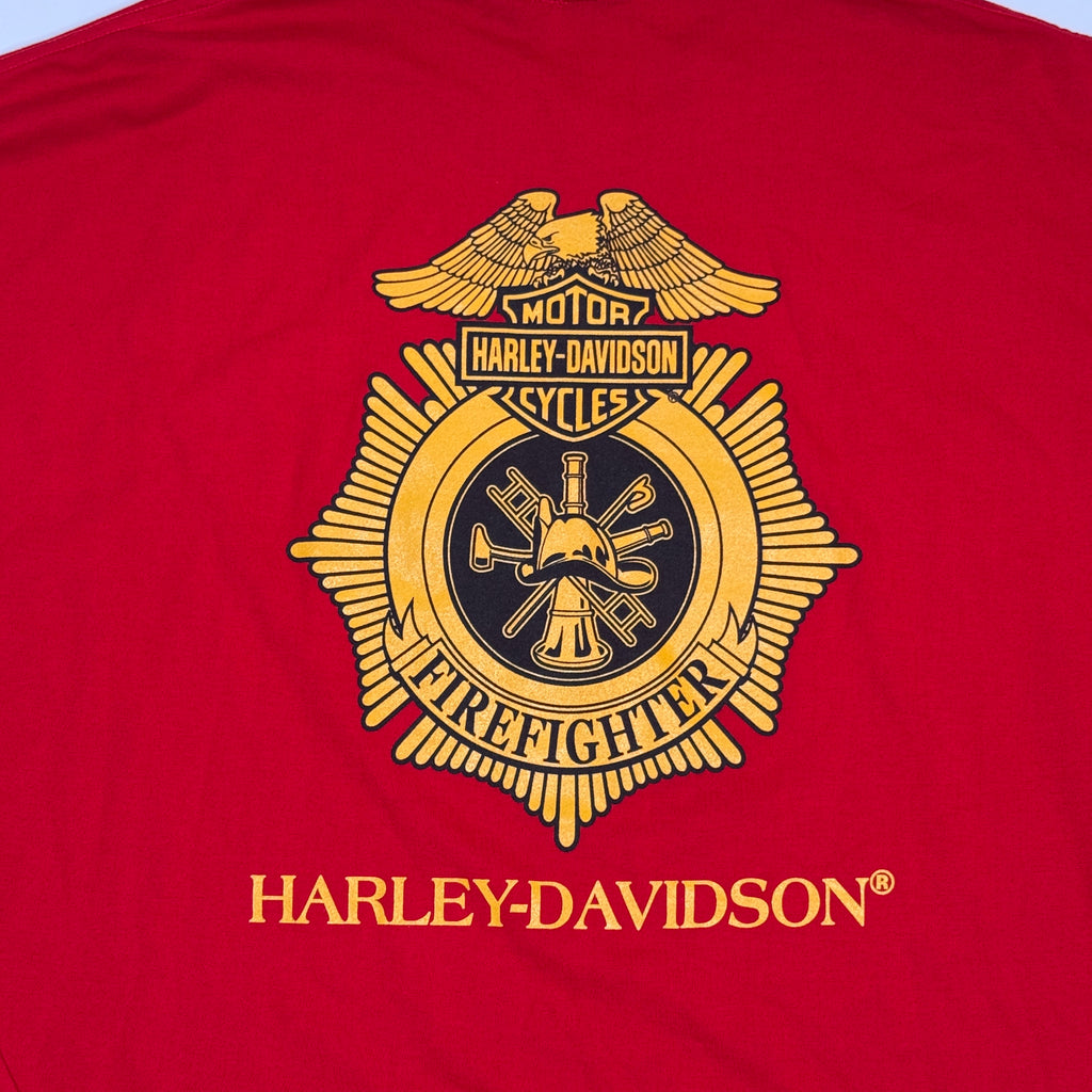 NWT Harley Davidson Fire FIghters L/S T Shirt 3XL Red