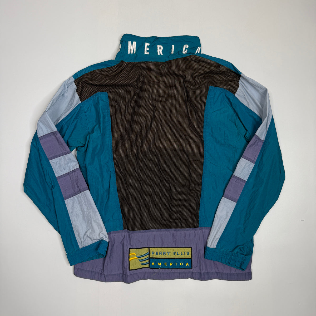 VTG Perry Ellis America Colorblock Windbreaker Pullover M