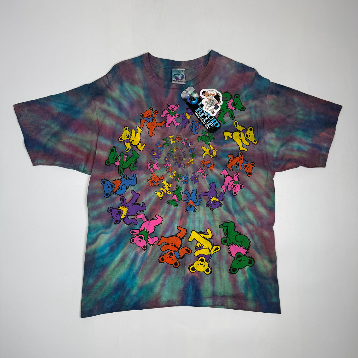 NWT VTG 1998 Grateful Dead Dancing Bears Tie Dye T Shirt L