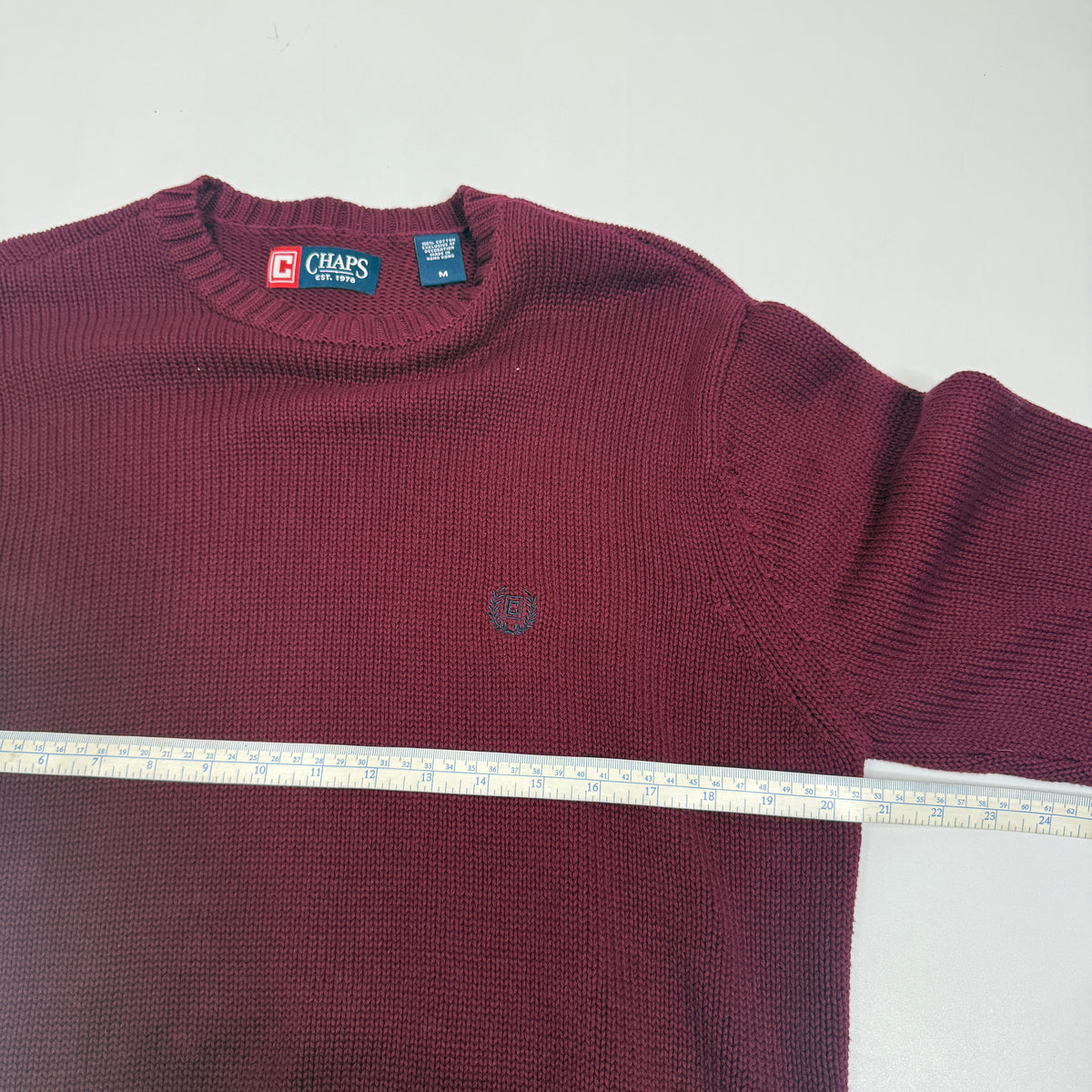 VTG Chaps Knitted Sweatshirt M Burgundy