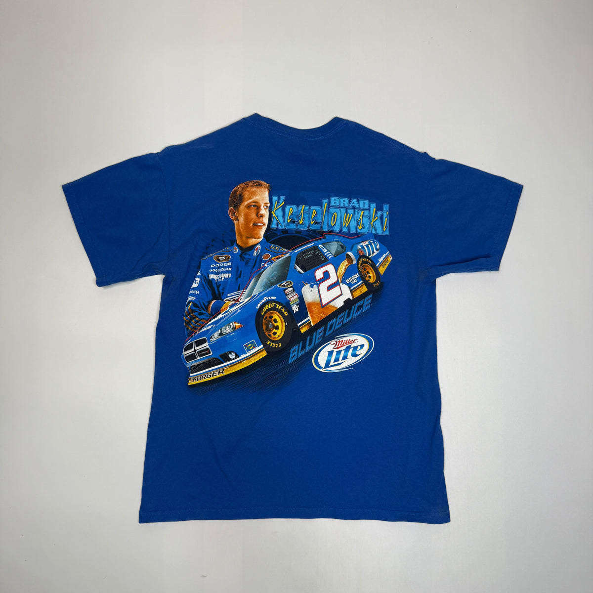 Y2K Kurt Busch Miller Lite Dodge T Shirt M Blue