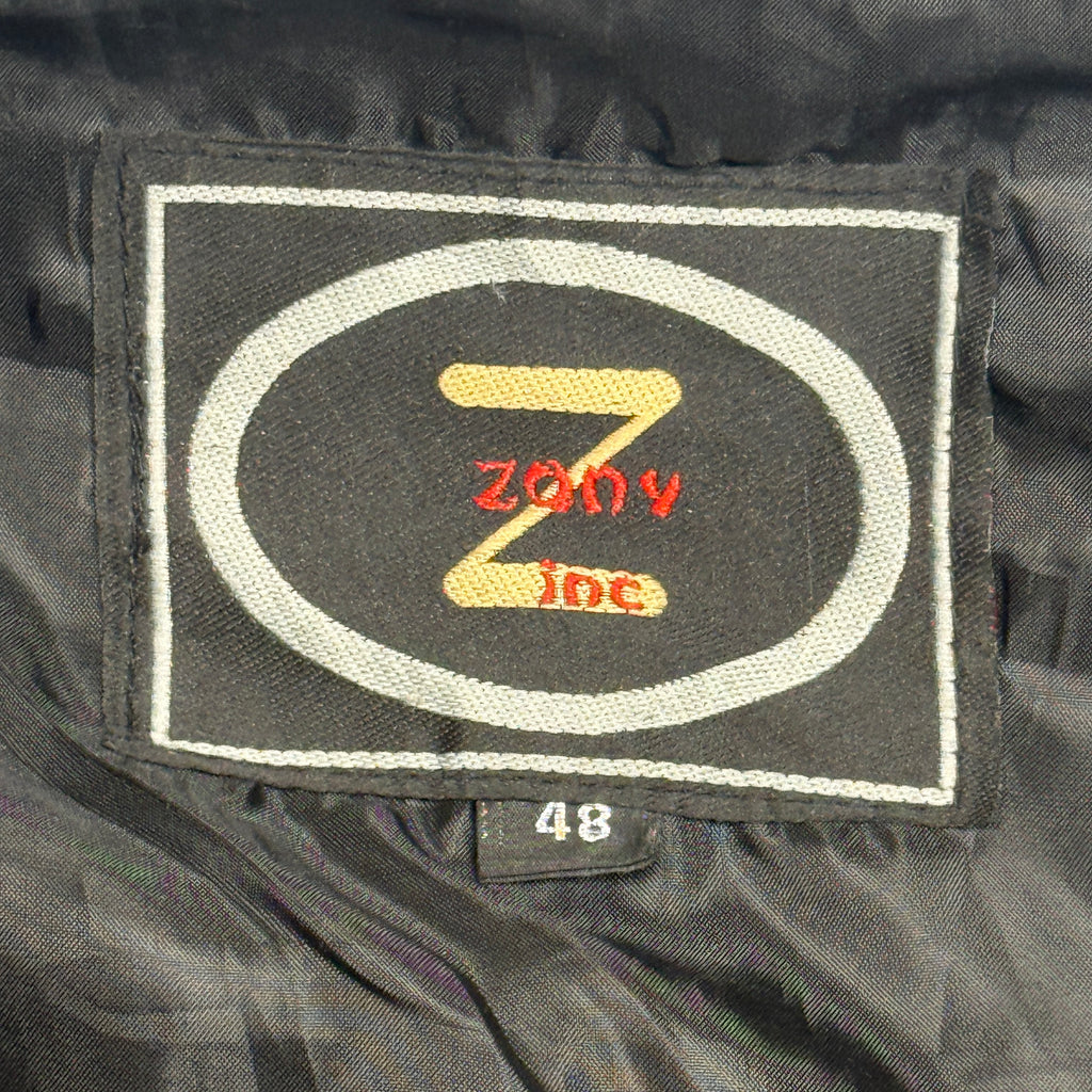 VTG Zony Inc Motorcycle Leather Vest XL Black