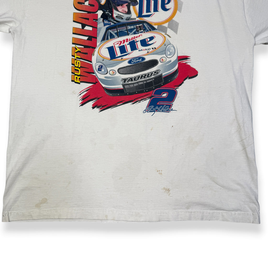 Rusty Wallace Miller Lite Nascar T Shirt XL white