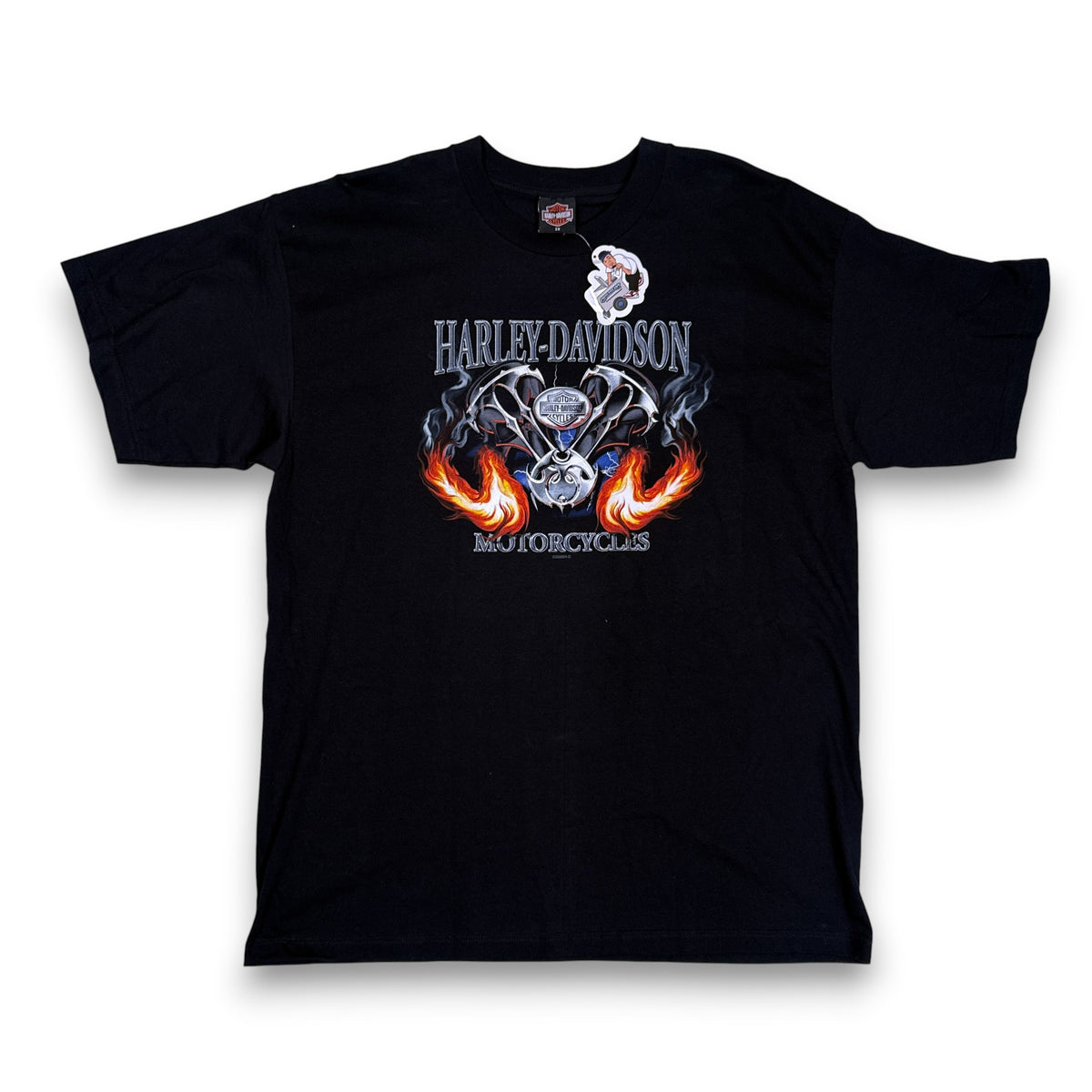 Y2K 2005 Harley Davidson Twin Engine T Shirt 2XL Black