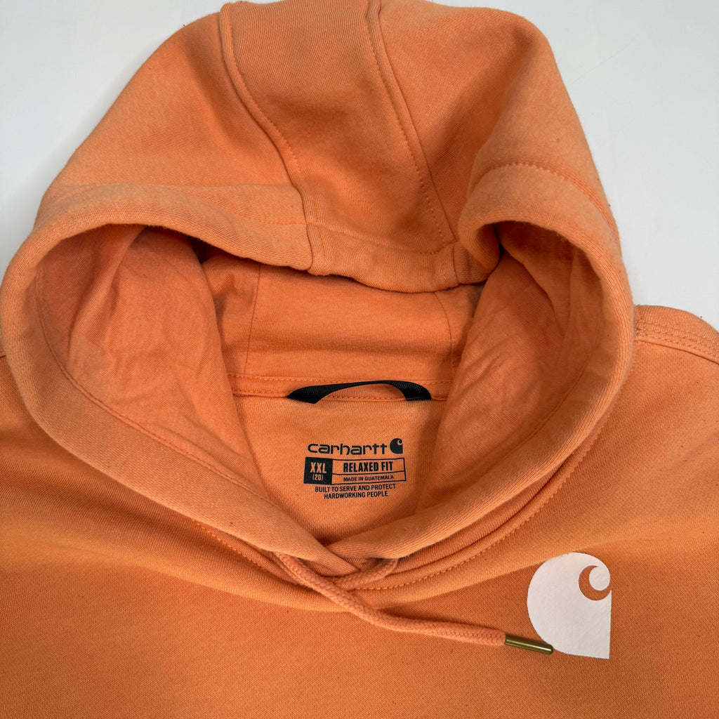 Carhartt Logo Sleeve Hoodie 2XL Peach