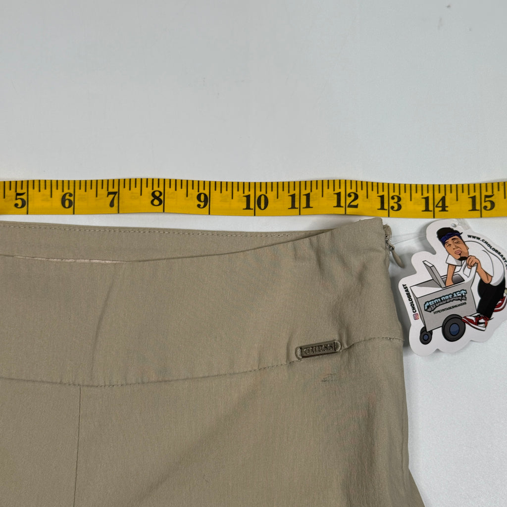 Y2K Guess Jeans Low Rise Side Zip Flare Pants 27" S/M Khaki