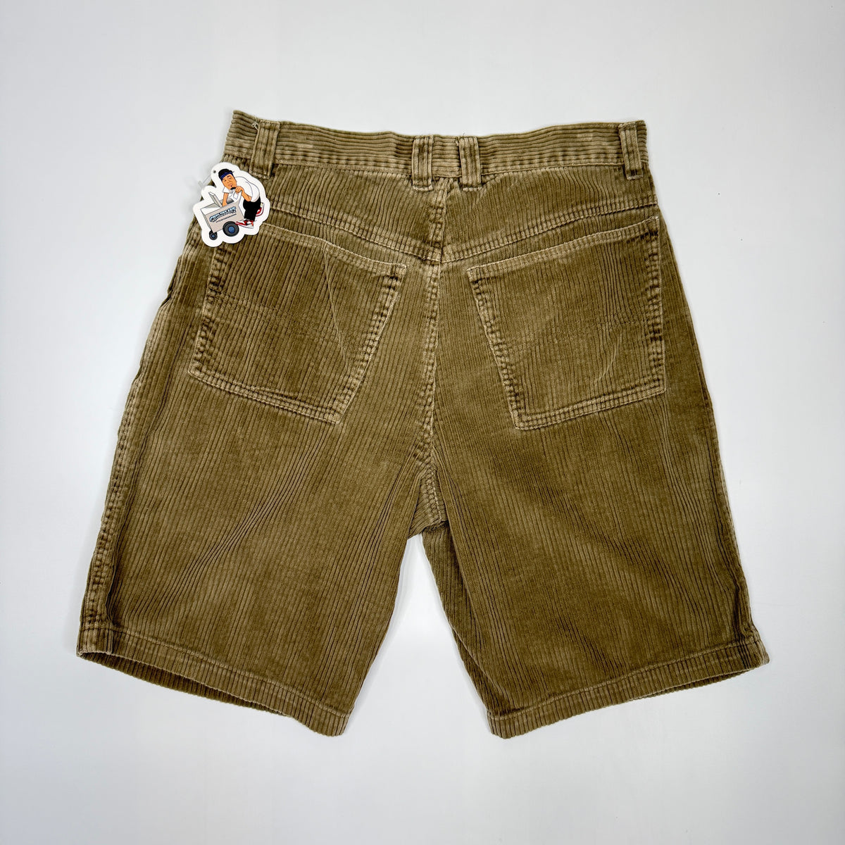 VTG Hey Man Corduroy Shorts 32" Olive