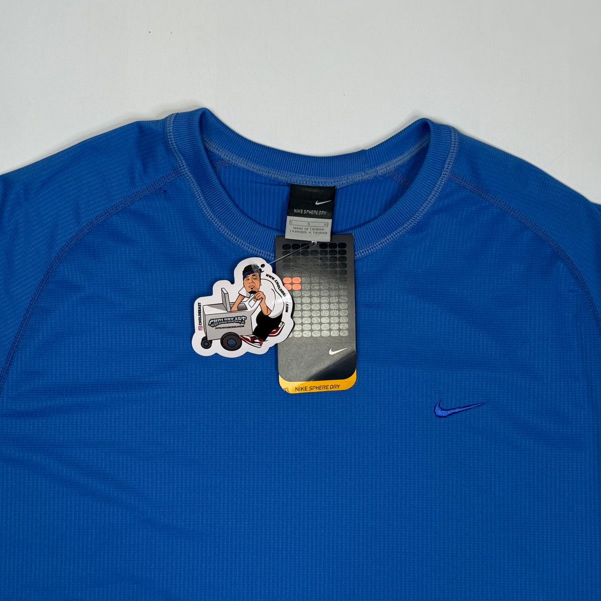 NWT Y2K Nike Sphere Dry Mini Swoosh T Shirt L Blue