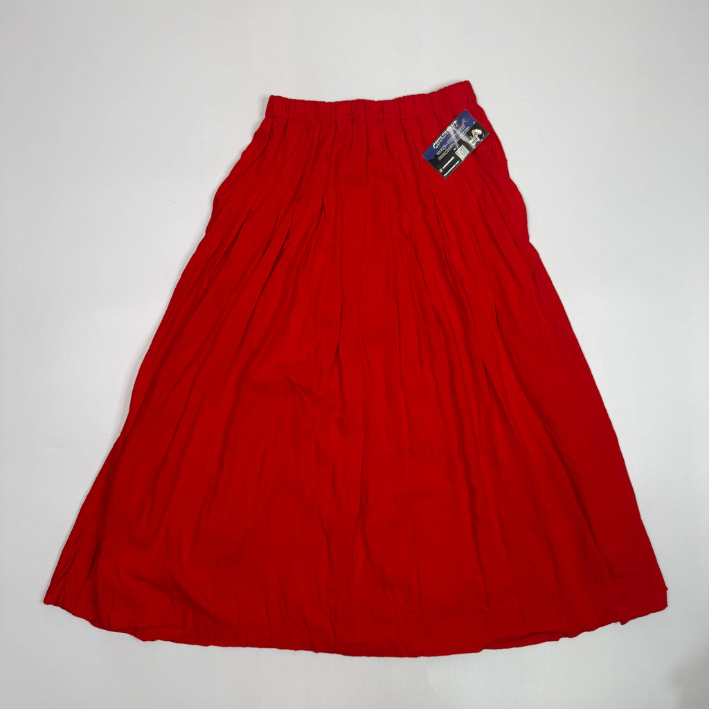 VTG Marisa A Line Rayon Maxi Skirt 26" S Red