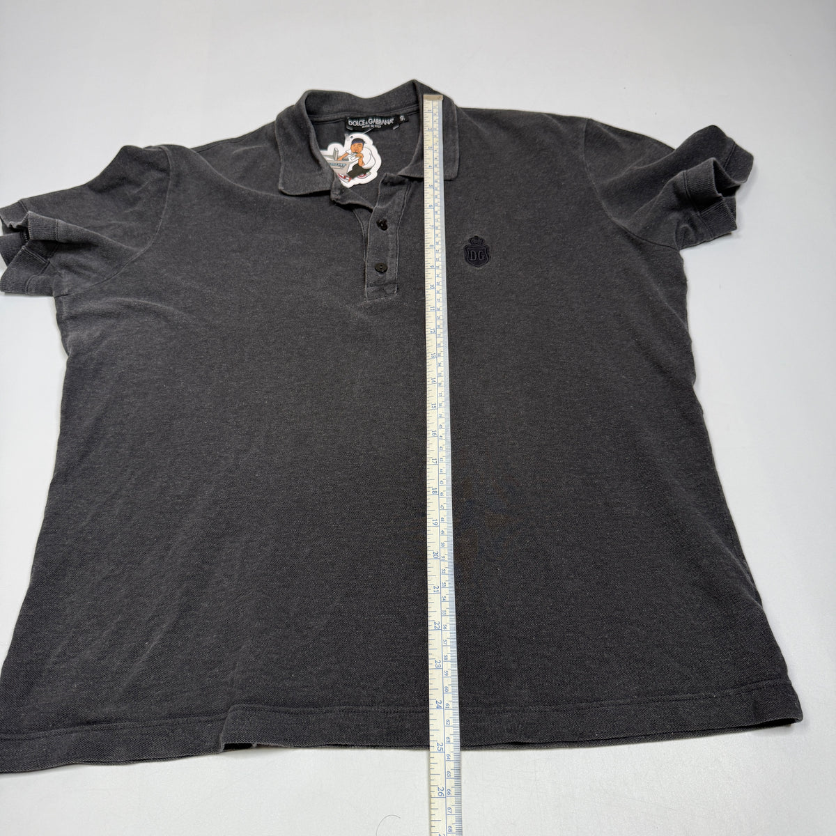 VTG Dolce & Gabbana Faded Washed Polo Shirt S/M Grey