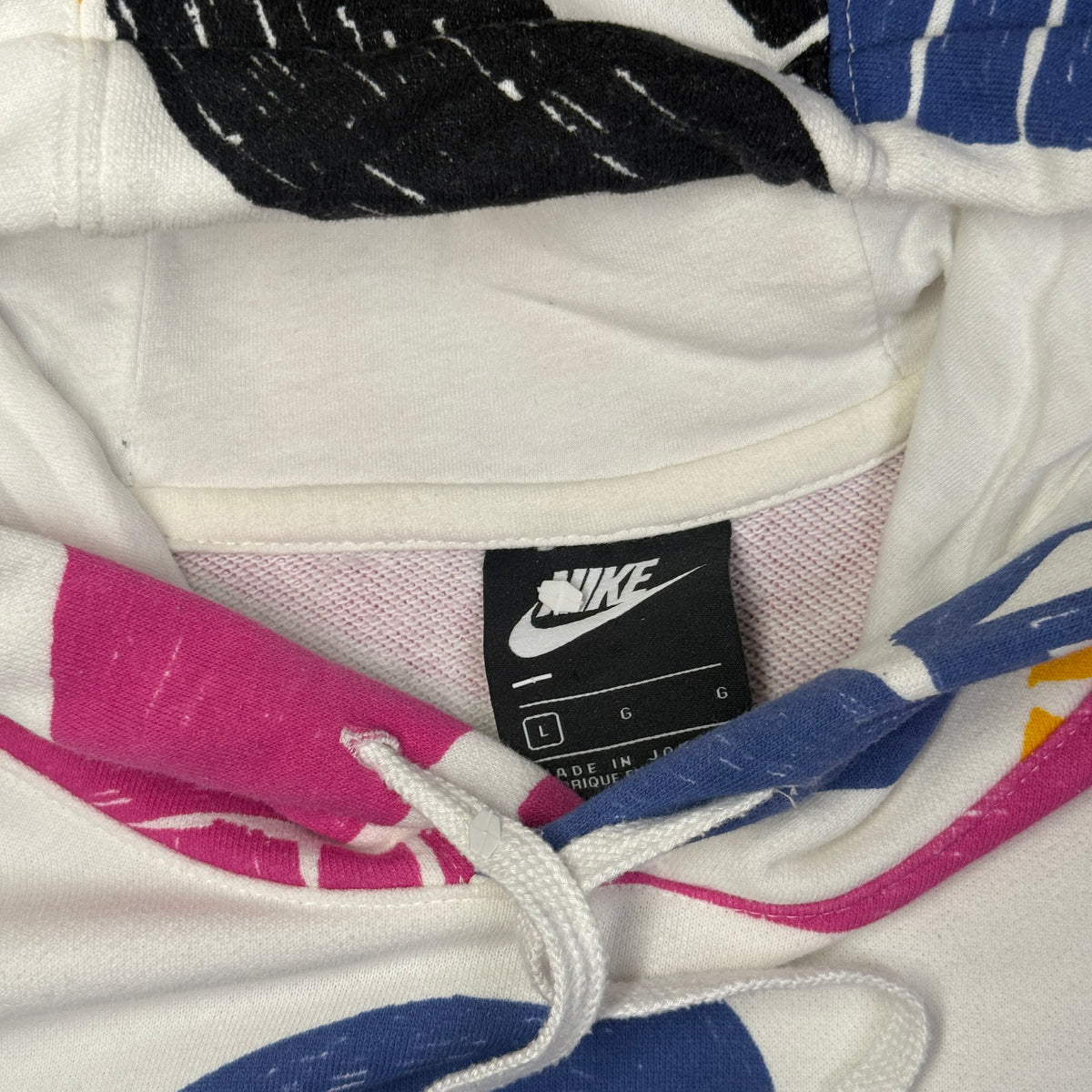 Nike Multi Color Check Hoodie L