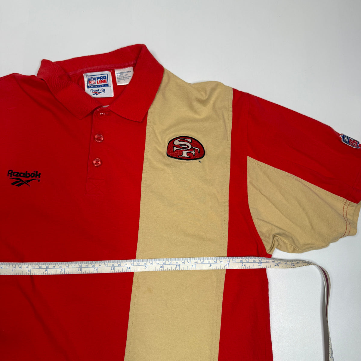 VTG Reebok Proline 49ers Colorblock Polo Shirt L