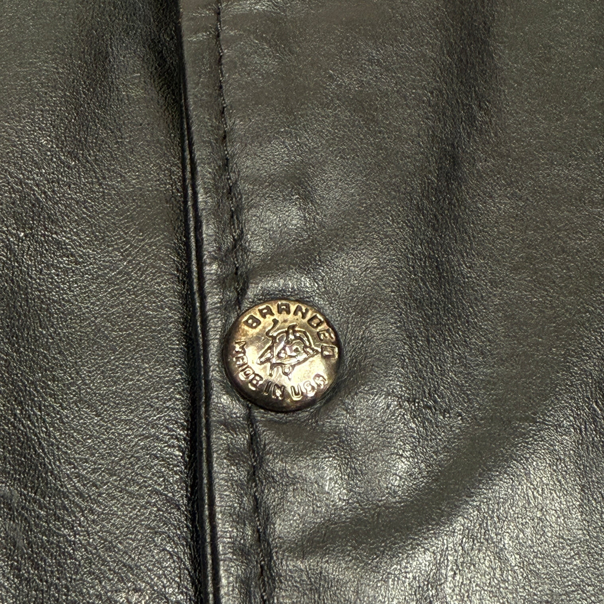 VTG Branded Garments Camel Leather Vest L Black
