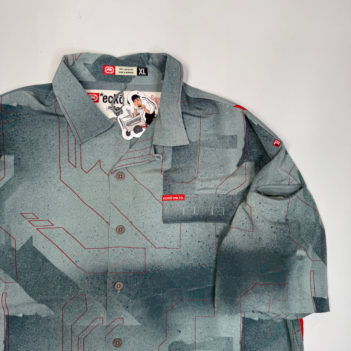 Y2K Ecko Complex Mindlabs Button Up XL