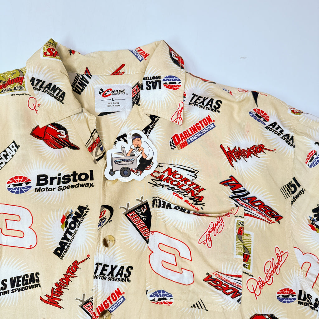 Nascar Las Vegas Speedway Rayon Button Up L