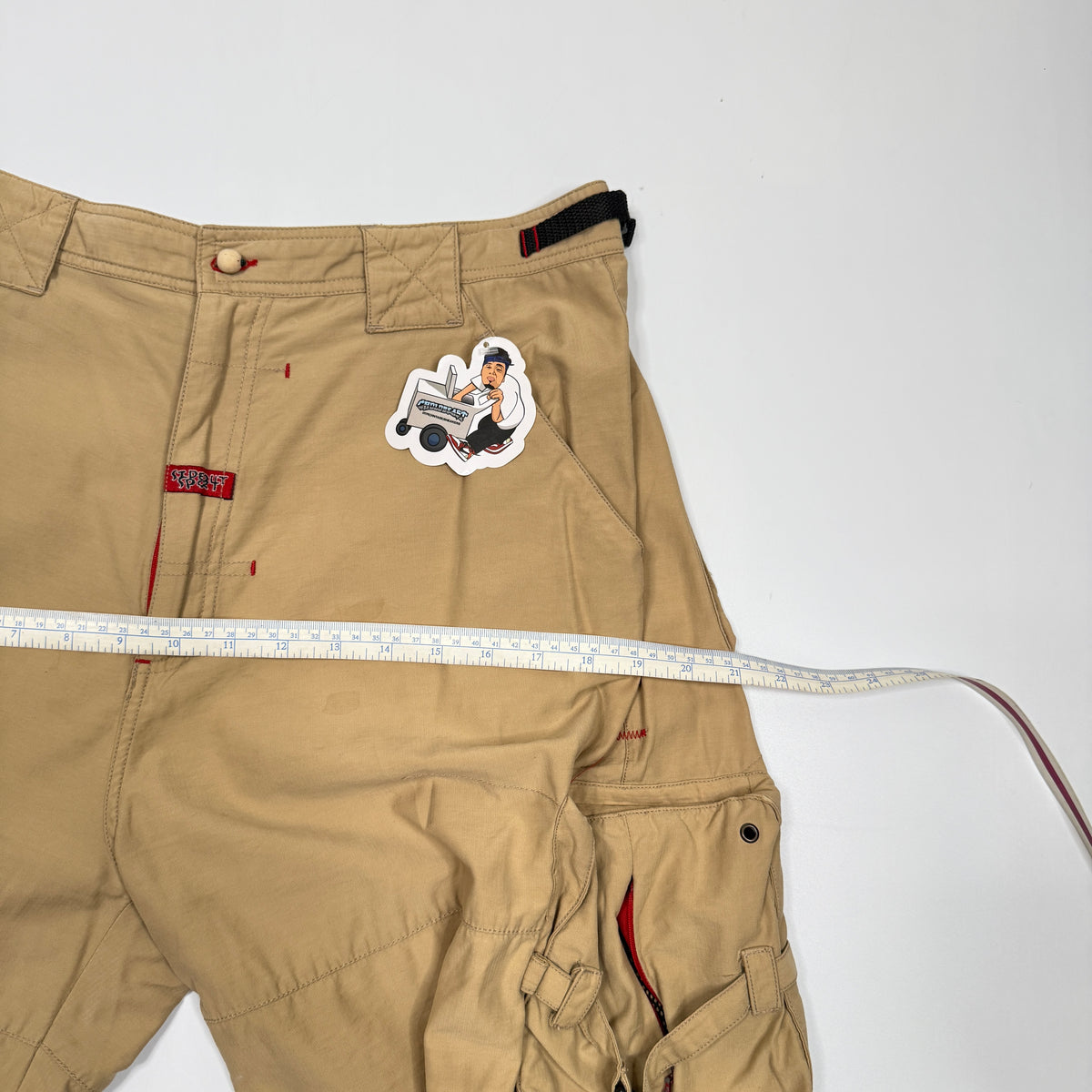 Y2K Side Out Utility Shorts 32" Khaki