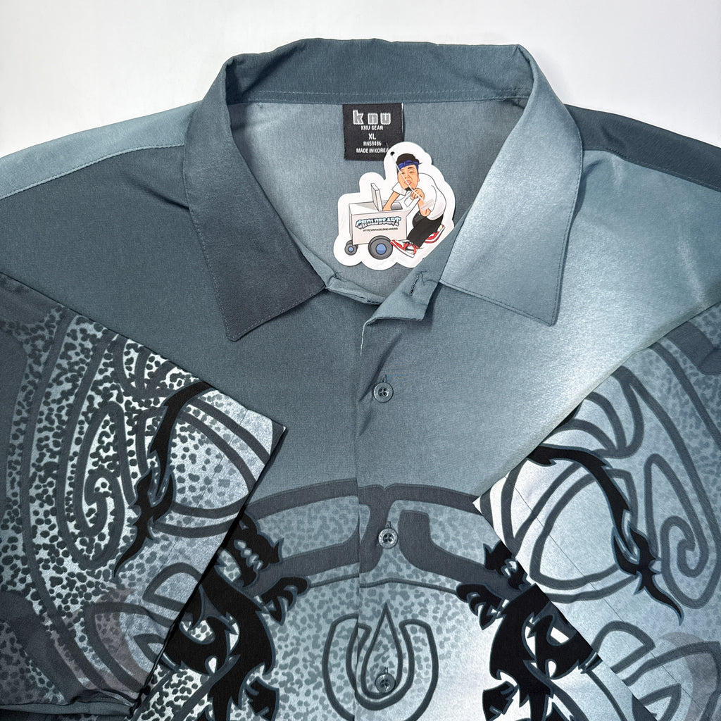 Y2K Neo Tribal Dragon Button Up XL/2XL