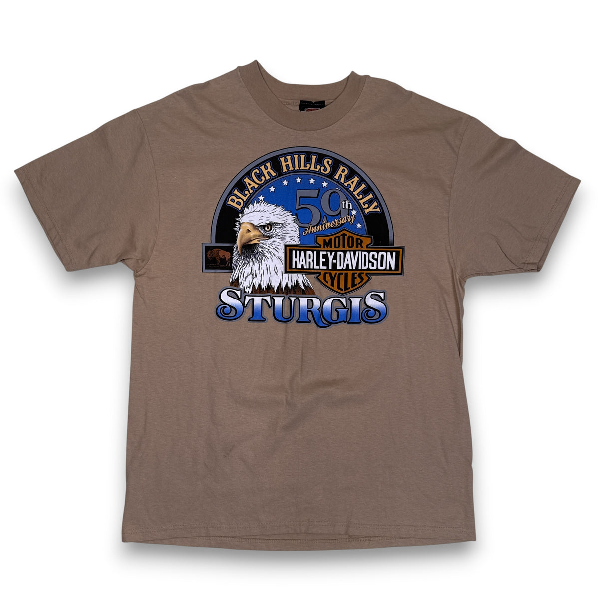 VTG 1999 Harley Davidson Sturgis Black Hills Rally T Shirt 2XL Tan