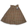 VTG Clyde Plaid Pleated Maxi Boho Skirt High Waisted 26" S/XS