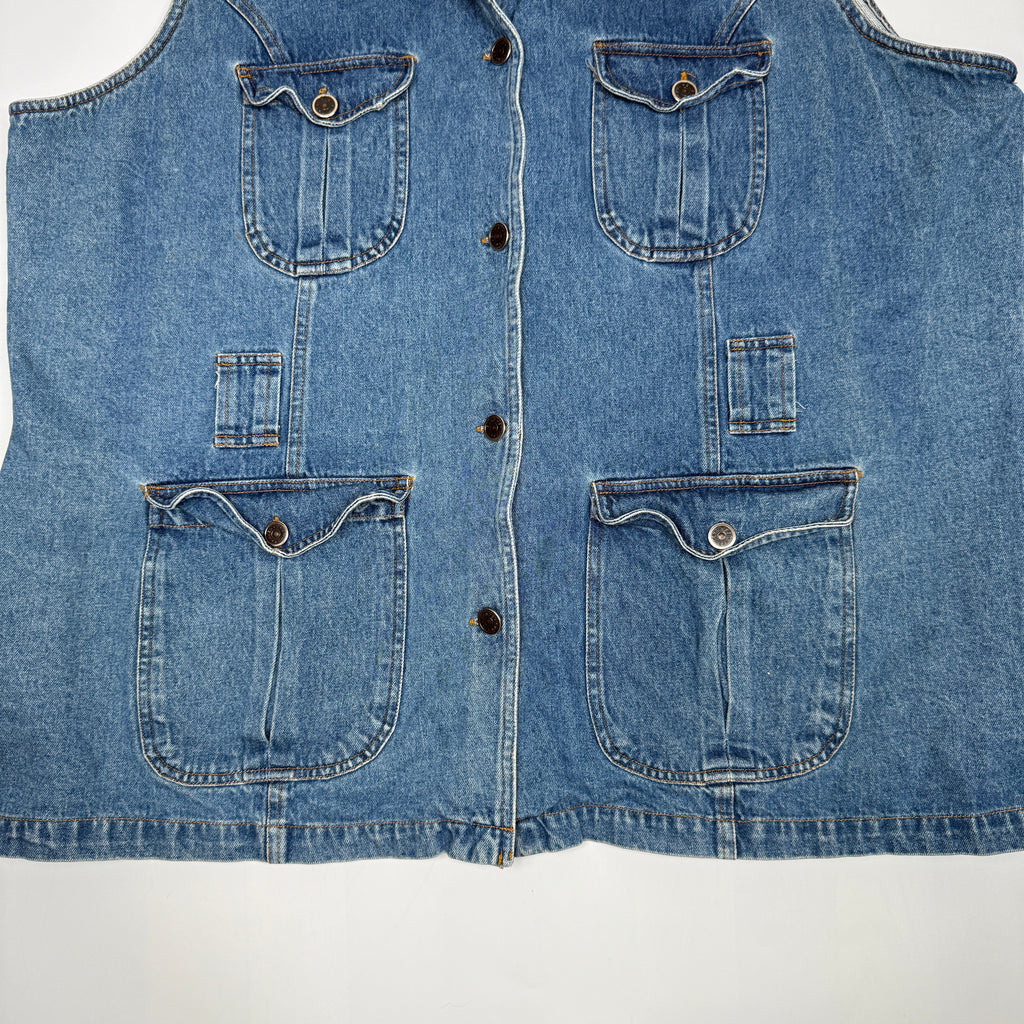 VTG The Avenue Utility Vest Denim Vest XL Wmn