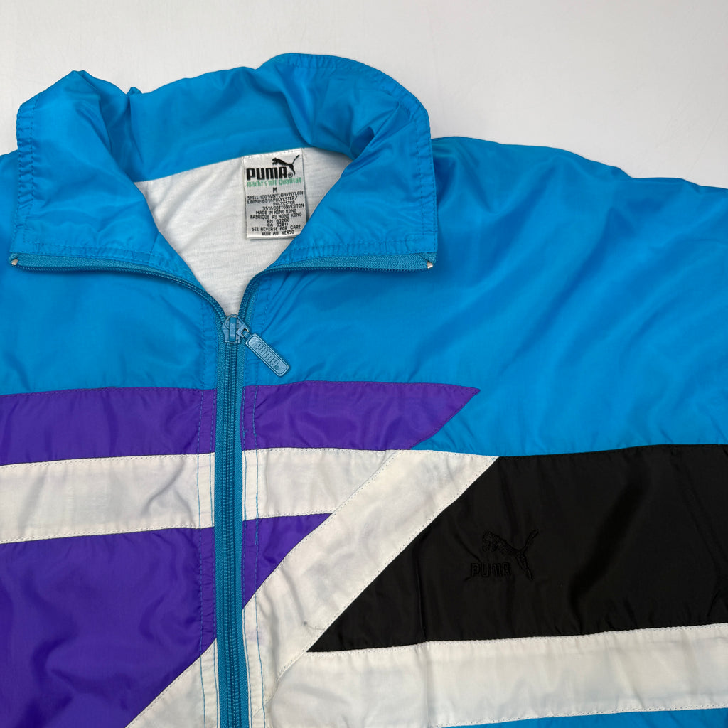 VTG Puma Lined Active Full Zip Windbreaker M