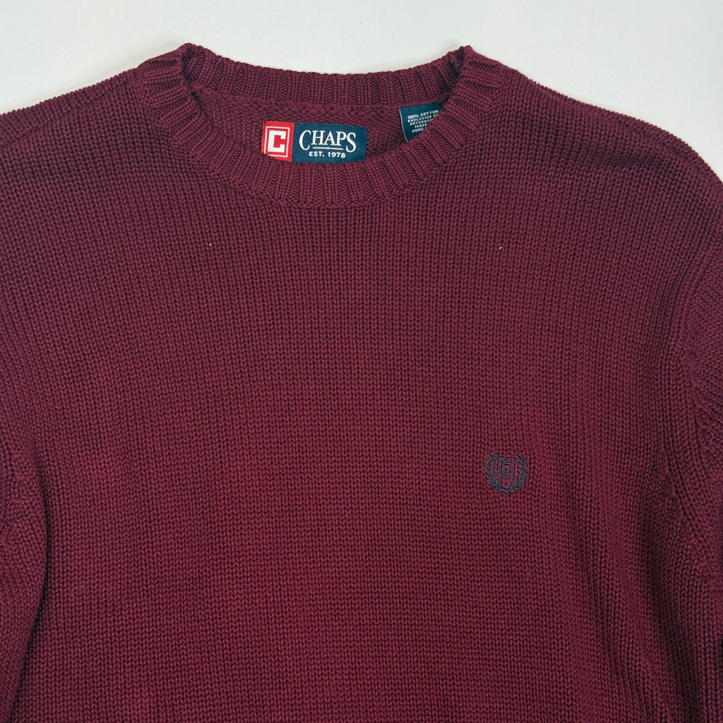 VTG Chaps Knitted Sweatshirt M Burgundy