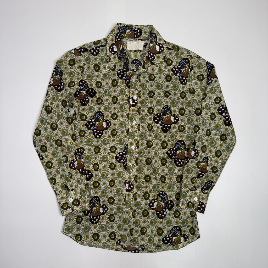 VTG Geometric Dagger Collar Button Up M