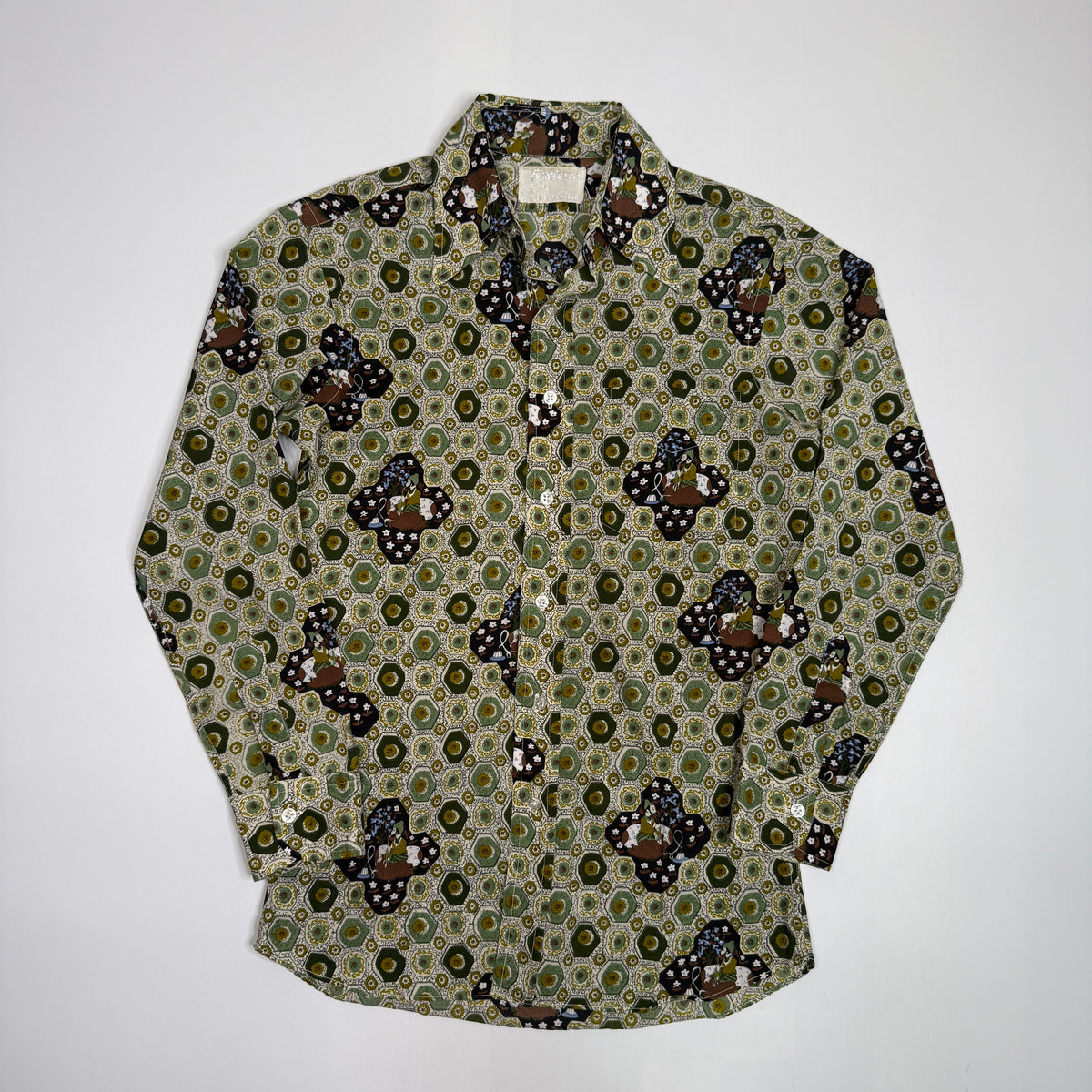 VTG Geometric Dagger Collar Button Up M