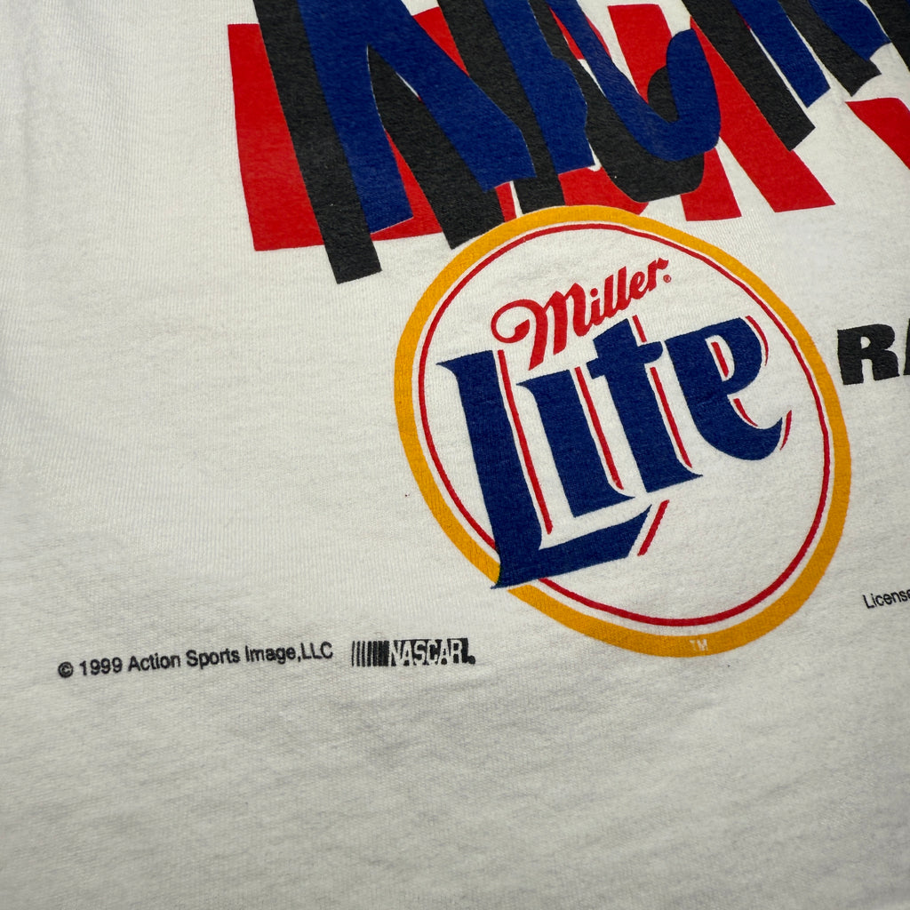 VTG 1999 AOP Rusty Wallace Miller Lite Racing Team T Shirt M (FLAWED)