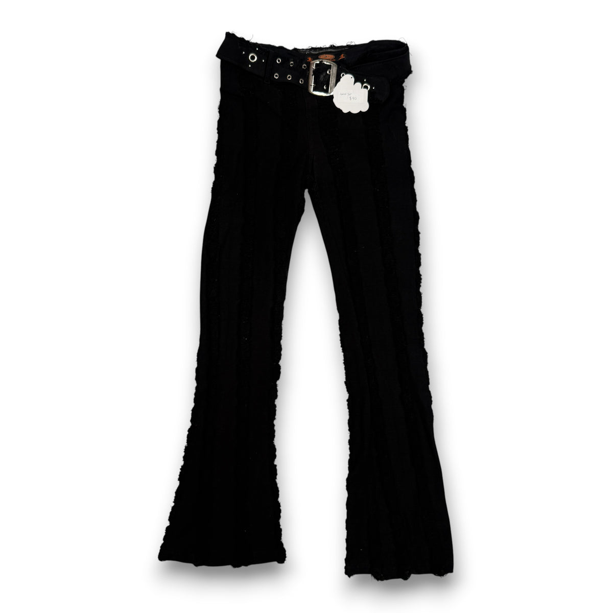 Y2K Goth Low Rise Flare Pants W/ Grommet Belt XL