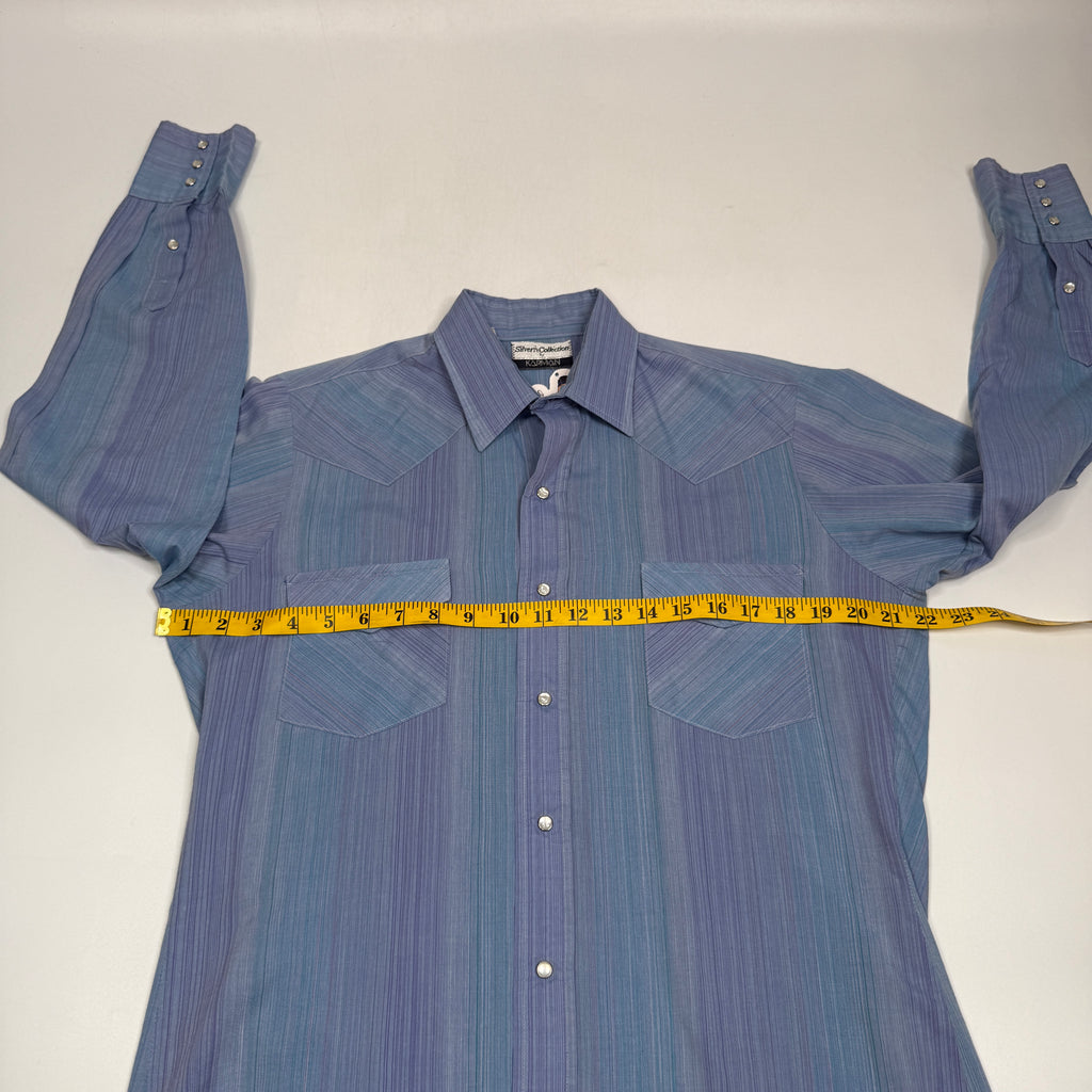 VTG Karman Western Peal Snap L/S Button Up M Purple