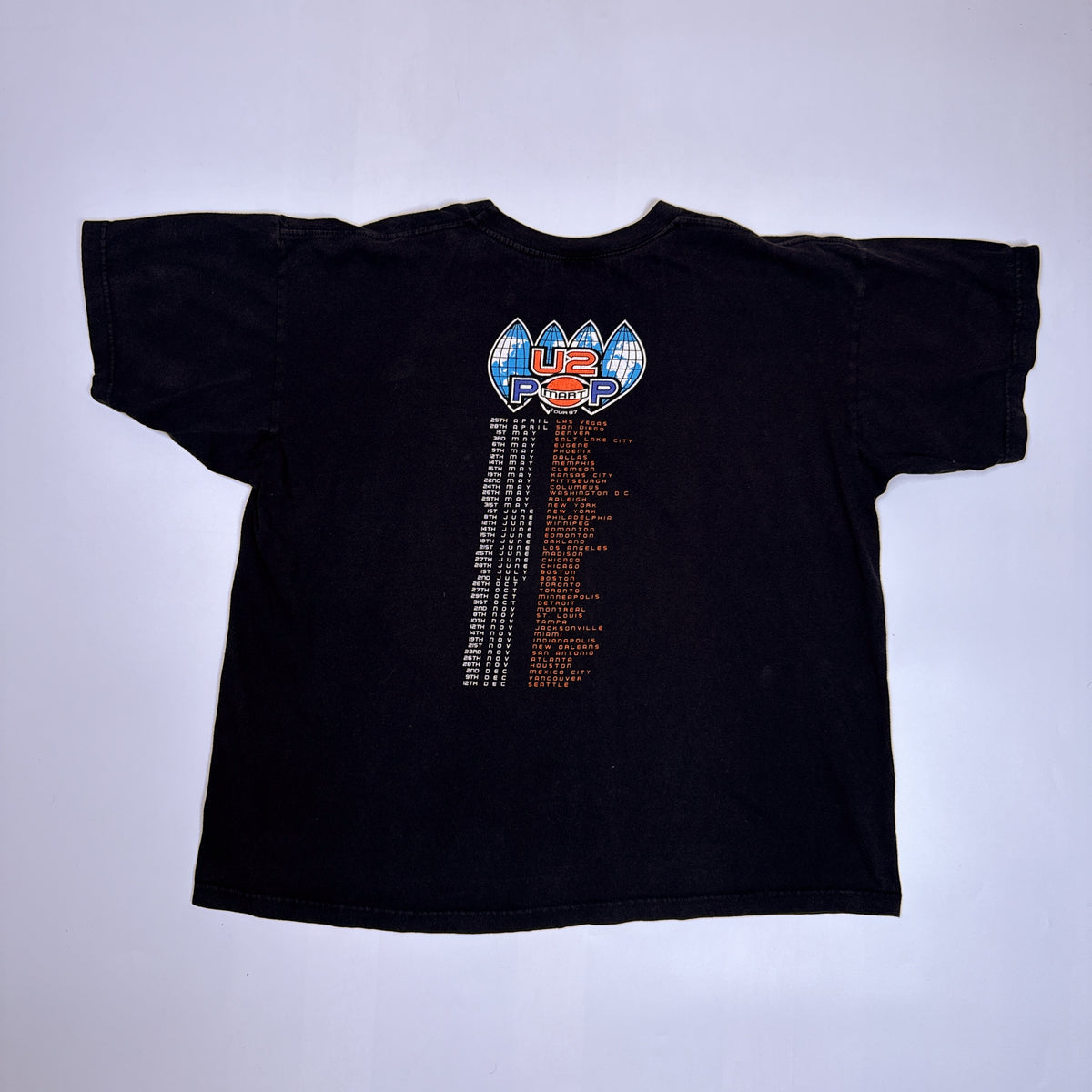 VTG U2 Popmart Tour Boxy T Shirt L/XL Black