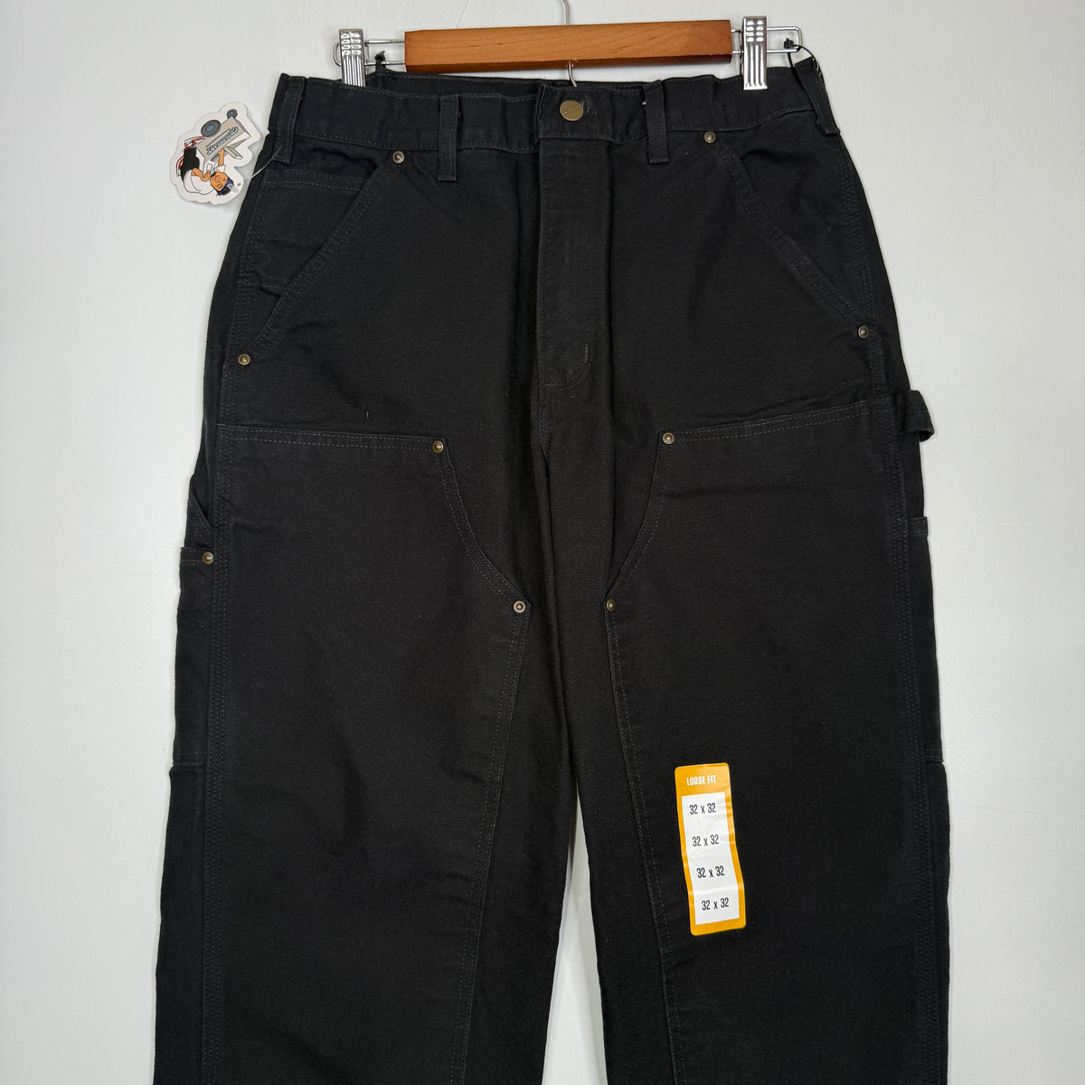 NWT Carhartt Iconic B01 Firm Duck Double Front Loose Fit Work Pants 32" Black