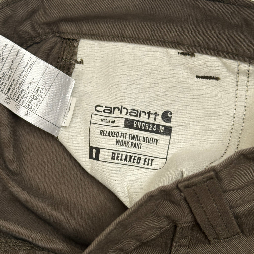 NWT Carhartt Relaxed Fit Utility Straight Twill Pants 30" Dark Coffee