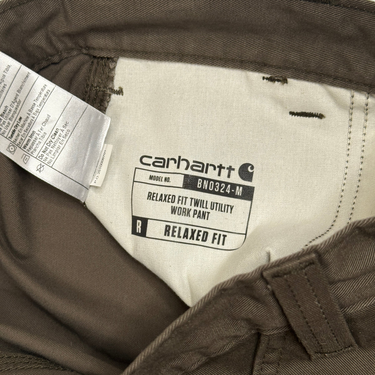 NWT Carhartt Relaxed Fit Utility Straight Twill Pants 30" Dark Coffee